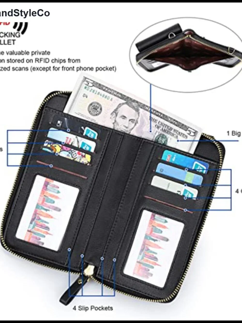 Small Crossbody Bag for Women RFID Blocking Phone Purse Vegan Leather Wallet